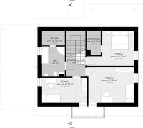 Poddasze projektu - Fino Martini z wiatą W1