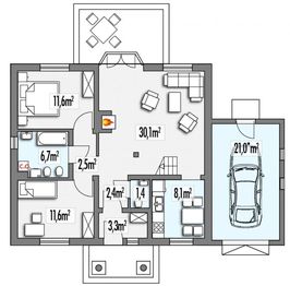 Parter projektu - Angela A garaż