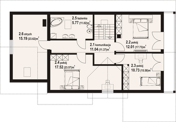 Poddasze projektu - Osiek 43x dws