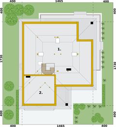 Poddasze projektu - Alexandria projekt domu z bali drewnianych