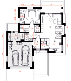 Parter projektu - Nowa z garażem 2-st. [A]