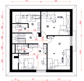 Poddasze projektu - Nowa z garażem 1-st. [A1]