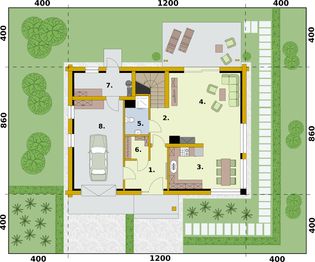 Parter projektu - Rio 2 projekt domu z bali drewnianych