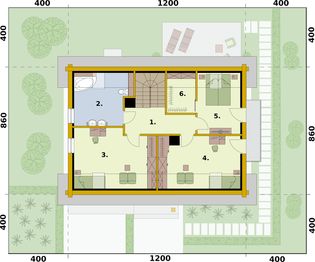 Poddasze projektu - Rio 2 projekt domu z bali drewnianych