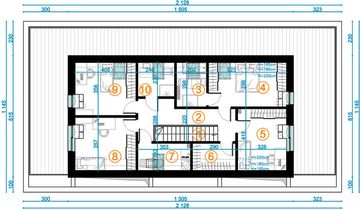 Poddasze projektu - Z pergolą 03