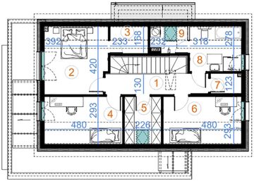 Poddasze projektu - Z pergolą 01B