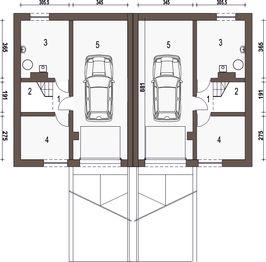 Piwnica projektu - Grab z garażem 1-st. bliźniak [A1-BL1]