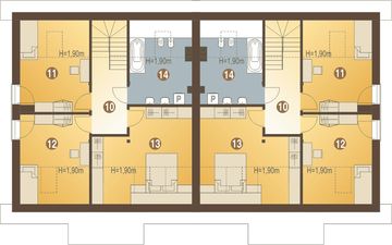 Poddasze projektu - Jarząbek II z garażem 1-st. bliźniak [A1-BL1]