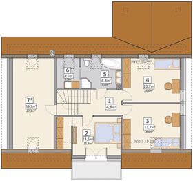 Poddasze projektu - AJR 13 wersja A1 z garażem