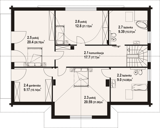 Poddasze projektu - Podsarnie 1dw