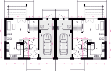 Parter projektu - Igor z garażem 1-st. bliźniak [A-BL]