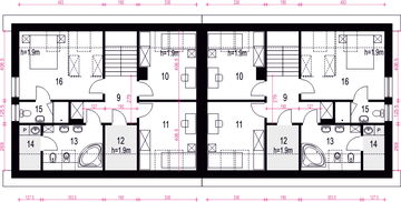 Poddasze projektu - Igor z garażem 1-st. bliźniak [A-BL]