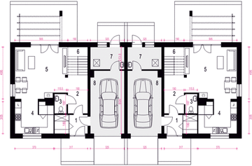 Parter projektu - Igor z garażem 1-st. bliźniak [A1-BL]