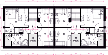 Poddasze projektu - Igor z garażem 1-st. bliźniak [A1-BL]