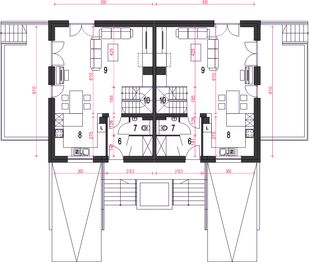 Parter projektu - Willa cyprysowa z garażem 1-st. [A]