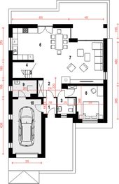 Parter projektu - Nowa II z garażem 1-st. [A1]