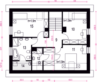 Poddasze projektu - Igor II z garażem 1-st. [A]