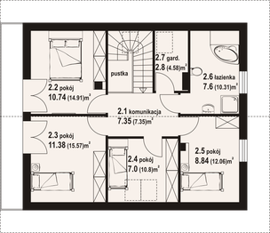 Poddasze projektu - Gryfice 3 dws
