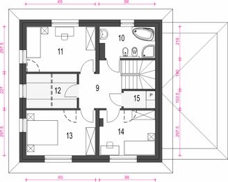 Piętro 1 projektu - Tadeusz z garażem 1-st. [A]
