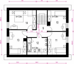 Poddasze projektu - Igor IV z garażem 1-st. [A]