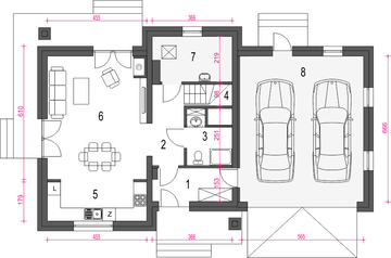 Parter projektu - Tadeusz z garażem 2-st. [A1]