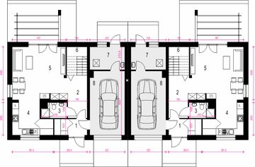 Parter projektu - Igor IV z garażem 1-st. bliźniak [A-BL]