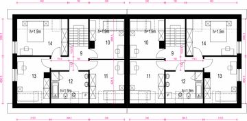 Poddasze projektu - Igor IV z garażem 1-st. bliźniak [A-BL]
