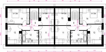 Poddasze projektu - Igor IV z garażem 1-st. bliźniak [A1-BL]