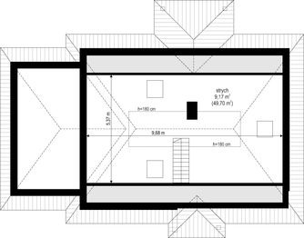 Poddasze projektu - Klejnot z garażem