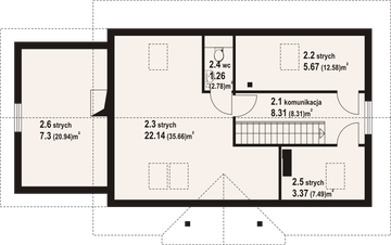 Poddasze projektu - Miłków 16g dws