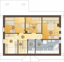 Poddasze projektu - Julia III z garażem 1-st. [A1]