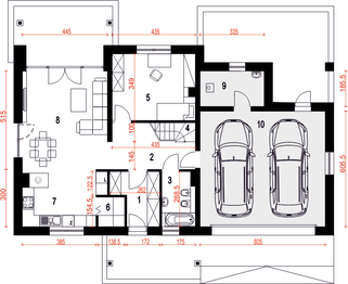 Parter projektu - Strzyżyk z garażem 2-st. [A1]