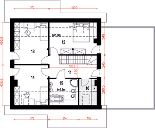 Poddasze projektu - Strzyżyk z garażem 2-st. [A1]