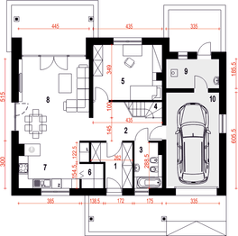Parter projektu - Strzyżyk z garażem 1-st. [A]