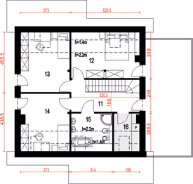 Poddasze projektu - Strzyżyk z garażem 1-st. [A]