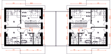 Poddasze projektu - Strzyżyk z garażem 1-st. bliźniak [A-BL]