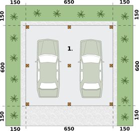 Parter projektu - W4 wiata garażowa dwustanowiskowa