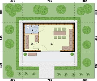 Parter projektu - KL17 szkielet drewniany kuchnia letnia/ bud. gospodarczy