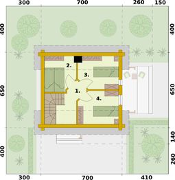 Poddasze projektu - Orlean 7 projekt domu letniskowego z bali drewnianych