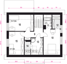 Poddasze projektu - Iga styl z garażem 1-st. [A]
