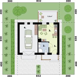 Parter projektu - Arizona C dom mieszkalny, całoroczny