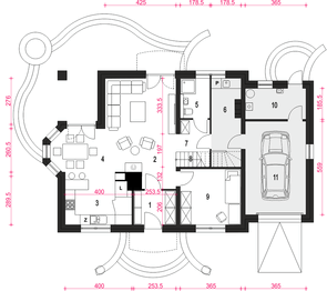 Parter projektu - Dom Dla Ciebie 7 z garażem 1-st. [A]
