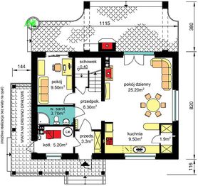 Parter projektu - BW-36 wariant 15 bez garażu