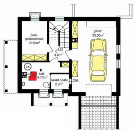 Piwnica projektu - BW-36 wariant 11 podpiwniczony