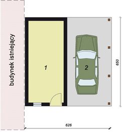Parter projektu - GP6 projekt wiaty garażowej dostawianej