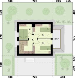 Poddasze projektu - Orlean C dom mieszkalny, całoroczny szkiel. drewniany ogrzew. kocioł gaz.