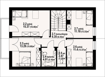 Poddasze projektu - Bronowice 3mgk