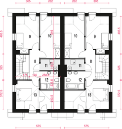 Poddasze projektu - Jukka z garażem 1-st. bliźniak [A1-BL]