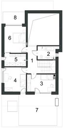 Piętro 1 projektu - Gustowny D39 wariant I