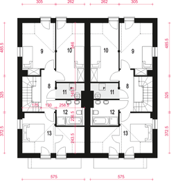 Poddasze projektu - Jukka z garażem 1-st. bliźniak [A-BL]